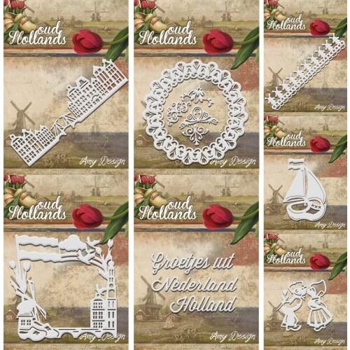 Piggy Craft metal cutting dies cut die mold Windmill edge wreath frame Scrapbook paper craft knife mould blade punch stencils