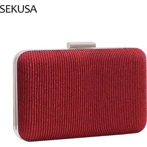 Ruched Fashion Women Evening Bags Red Color Party Day Clutch 2021 New Design Ladies Handbags Purse Bags