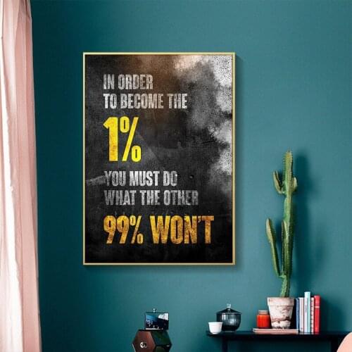 Motivational Inspiring Quotes Wall Art Canvas Painting Abstract Posters And Prints Black Golden Wall Pictures Living Room Decor