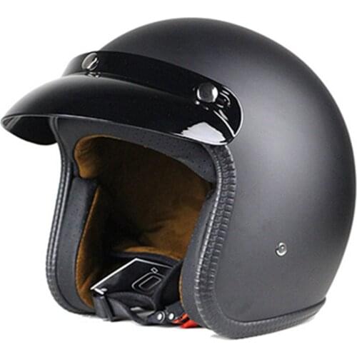 Motorcycle Vintage sun visor helmet 3/4 Open Face Helmets Casco Moto Jet Scooter Bike Helmet Retro approved Casque Motociclismo