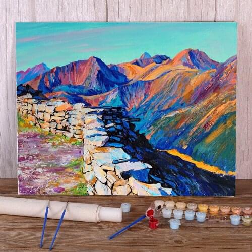 Landscape Coloring By Numbers Painting Set Acrylic Paints 40*50 Picture By Numbers Photo Home Decor For Children Handiwork