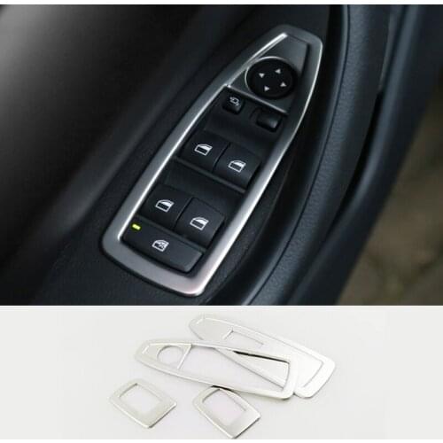 For BMW X1 F48 2016 2017 2018 Accessories Auto Door And Window Glass Lifting Switch Cover Trim Stainless Steel Car Styling
