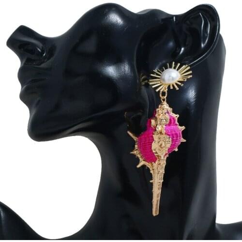 New Women Pearl Earrings Temperament Earrings Personalized Pendant Long Earrings