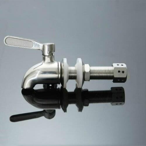 New 304 Stainless Steel 16mm Tap Replacement Spigot Faucet Tap for Beverage Dispenser Lengthened with Anti-blocking Cap