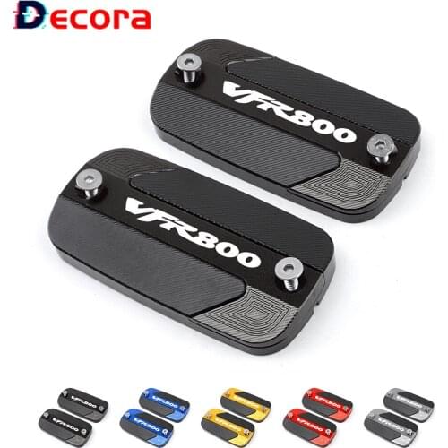 One Pair Logo VFR800 For Honda VFR800 VFR 800 2002-2016 CNC Motorbike Brake Fluid Fuel Reservoir Oil Tank Cover Cap Accessories