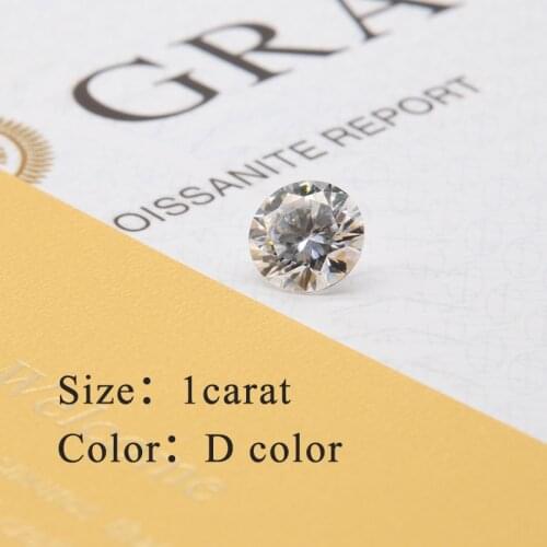 Excellent 6.5 mm D color Loose Moissanite 1ct Round Brilliant Cut loose stone lab diamond ring material