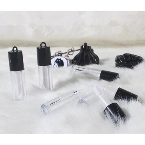 1ml Mini Empty Lipstick Tube 1cc Lip Balm Bottle Plastic Container For Lip Gloss With Brush+ black Lid Sample Jar F20171442