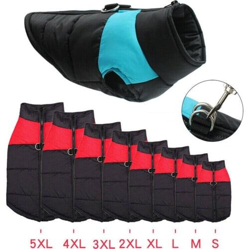 Warm Dog Clothes Waterproof Pet Padded Zipper Jacket Coat For Dogs