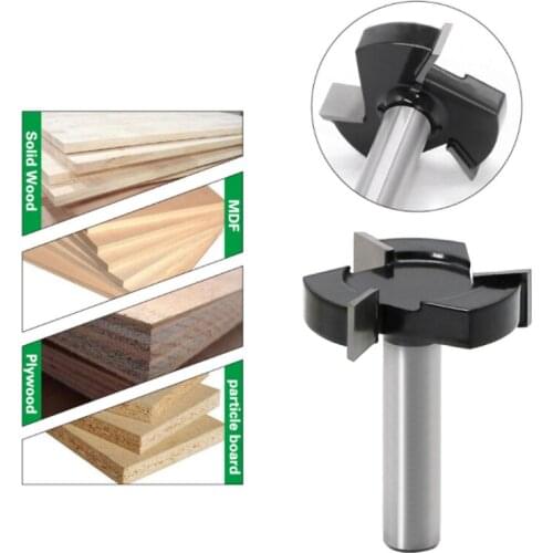 Three edge T-shaped cutter bottom cleaning cutter slotting cutter four edge slotting cutter woodworking milling cutter alloy mil