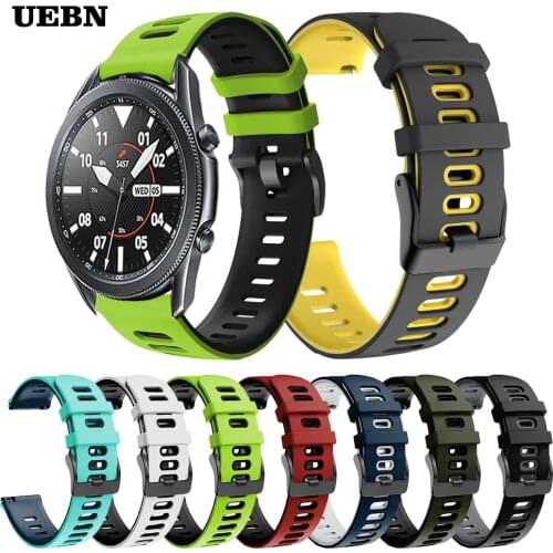 UEBN 20mm 22mm Sport Silicone Correa Wrist Band for Samsung Galaxy watch 3 41mm 45mm Strap for Gear S3 Bracelet watchbands