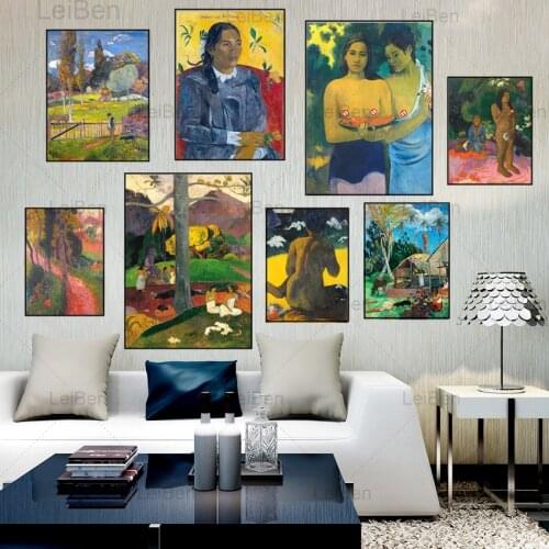 French Post-Impressionist Painter Paul Gauguin Art Poster Home Decoration Living Room Nordic Landscape Retro Canvas Painting