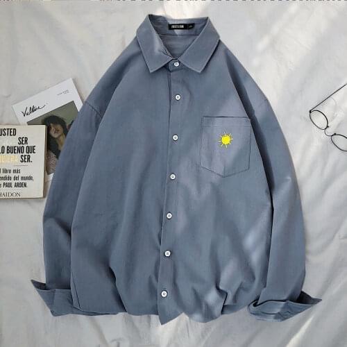 Harajuku Blouse Streetwear Woman Clothes Male Casual Shirts Men Spring Cotton Long Sleeve Shirts 2021 Mens Tops