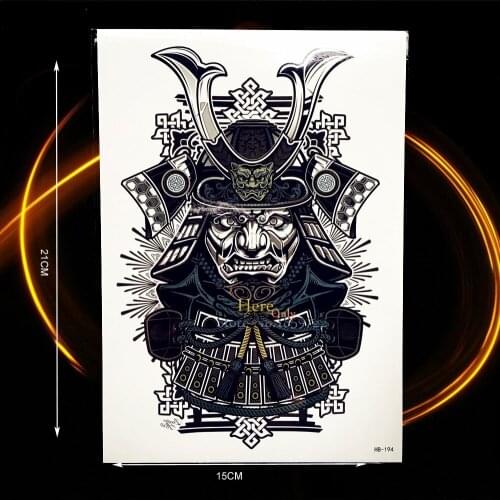 1PC Indian God Patron Saint Black Temporary Removable Tattoo Men Body Art ARm Sleeve Tattoo Sticker HHB194 Indian Warrior knight