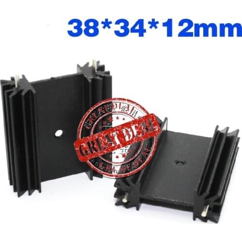 Free Ship with tracking 100pc high quality aluminum amplifier heatsink 38*34*12MM TO-247 heatsink Transistor radiator
