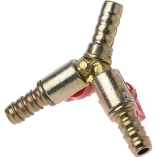 3/8" ID Hose Barb Y Shape 3 Way Shut Off Ball Valve Fitting For Gas Water Oil