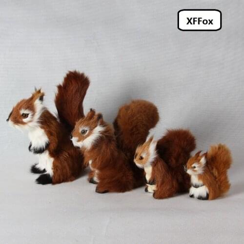 4 pieces a set simulation squirrel models polyethylene&furs real life squirrel dolls gift 8-20cm xf2262