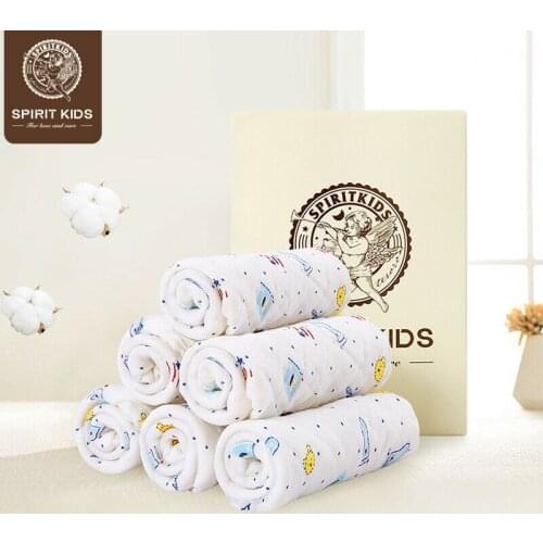 SpiritKids Baby 6Pcs Towel Cotton Yarn Handkerchief Soft Texture New Born Baby Towels Ultra Strong Water Absorption
