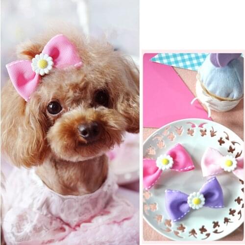 Pet Cats Grooming Accessories Clips handmade pet dog Breakpoint Bow BB Hairpin Frog Clip
