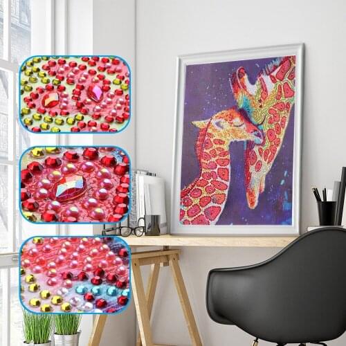 2019 New 5D DIY Giraffe Diamond Painting Embroidery Cross Stitch 5D Special Shaped Drill Home Decoration For 30x40CM