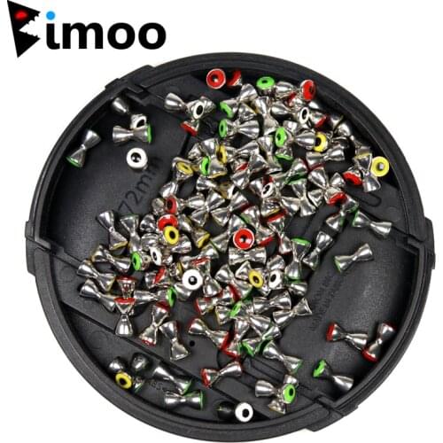 Bimoo 12PCS Fly Tying Brass Dumbbell Eyes Crazy Charlie Tying Material Lead Eyes