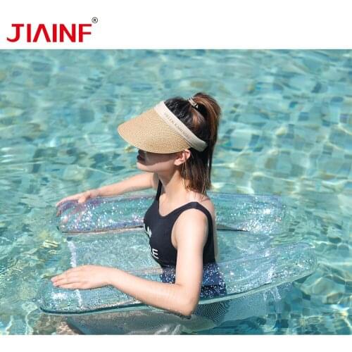 Shiny Crystal Inflatable Mattress With Net Bag Aldult Pvc Swimming Pool Accessories Summer Outdoor Water Hammock Lounge Bed