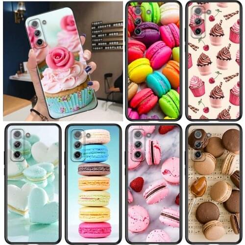 Dessert Ice Cream Cake for Samsung Galaxy S21 Ultra Plus Note 20 10 9 8 S10 S9 S8 S7 S6 Edge Plus Black Phone Case