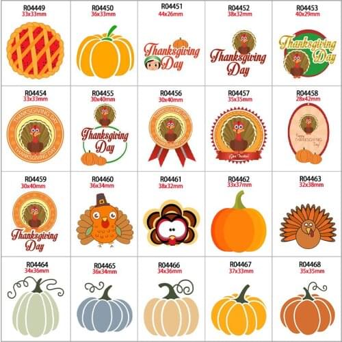 Thanksgiving Day Turkey Pumpkin Planar Resins DIY Craft For Home Decoration Accessories 30pcs/lot R04449 R0445 R0446