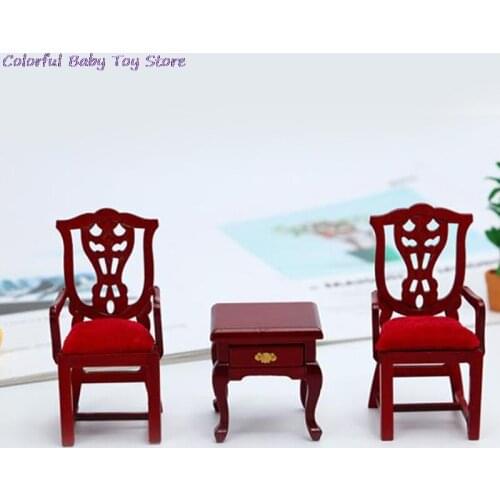 1/12 Wooden Mini Dollhouse Rocking Chair Model Toy DIY Miniature Scenery Accessory For Dolls House Accessories Decor Toys New