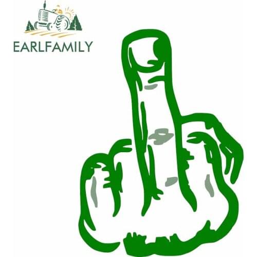 EARLFAMILY 13cm x 9.4cm For Middle Finger Fine Decal Vinyl Material Car Stickers Graffiti Waterproof Sunscreen Occlusion Scratch