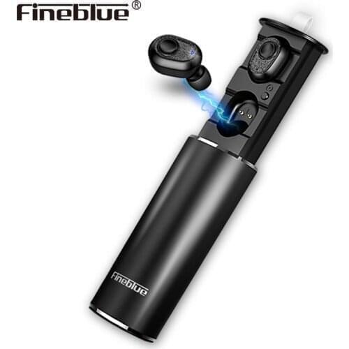 FineBlue X9 PLUS Bluetooth 5.0 Earphones Twin Belt Earbuds Charging Metal Box Noise Cancellation Sport Music Headset Handfree AT