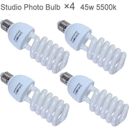 Photographic Lighting Light bulb 220V 110V 45W 5500K E27 Lamp 4 pcs Indoor Photo Studio for Softbox Photo