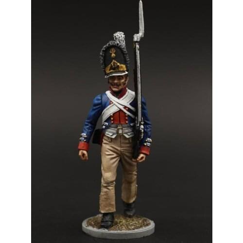 1:30 Scale Tin Metal Napoleonic War Prussian 23rd Infantry Regiment 60 mm Unpainted Figure Statuette Miniature Model Collection