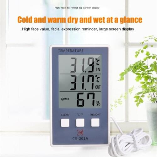Digital Thermometer Hygrometer Indoor Outdoor Temperature Humidity Meter Display Weather Station Monitor Gauge LCD Screen