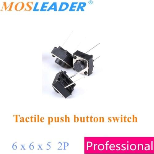 Mosleader 6x6x5 1000pcs 2P In the middle 6*6*5 Tactile push button switches DIP Made in China High quality