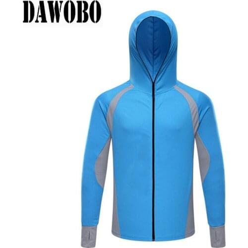 Men Fishing Clothing Quick Dry Long Sleeve Breathable Fishing Shirts Anti UV Hooded Cycling Hiking Fishing Jackets