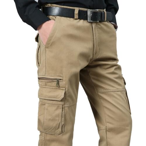 Mens Loose Multi-pocket Casual Overalls Plus Size Four Seasons Cotton Trousers Outdoor Long