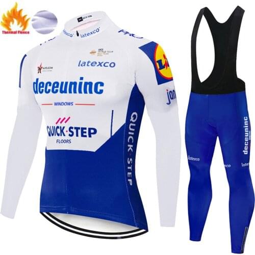 01 Quick step roupa para ciclista masculino Winter Thermal Fleece cycling jersey 20D gel winter pants men cycling suit