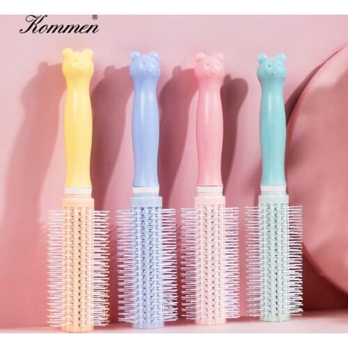 New Creative Bear Handle Curly Hair Comb Plastic Cylinder Roll Comb Haircare HighQuality Professional Hair Brush Barber Hot Comb