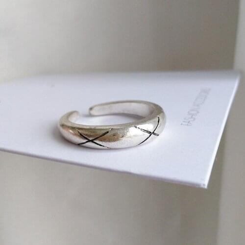Everyday wear European and American style open simple ring X design fashion student ring