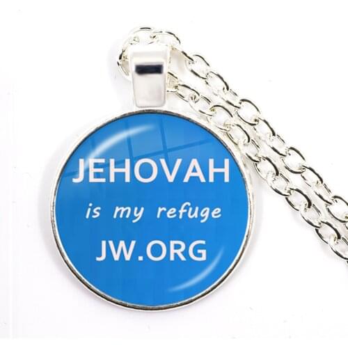 Jehovah Is My Refuge JW.ORG Pendant Necklace 25mm Glass Cabochon Silver-plated Necklace Catholicism Jewelry For Women Gift