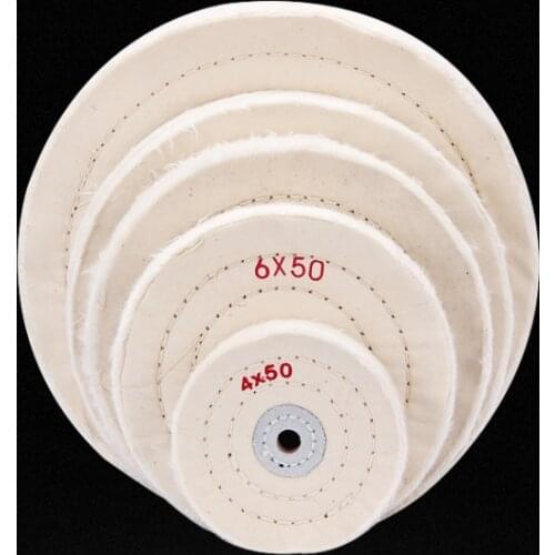1PC 3/4/5/6'' White Cloth Buffing Polishing Wheels Buffer Polish Grinder Pad Wood Metal Polishing Tool for Abrasive Tools