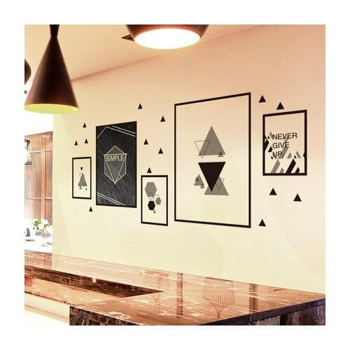 Nordic Poster Wall Sticker Modern Self-adhesive Wallpaper Simple Black And White Photo Frame Bedroom Living Room Decor Mural