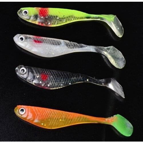 40PC/SET fishing lure soft fly fishing peche bait articles 4.44g/9.1cm jig fishing Worm tackle silicone lure free shipping
