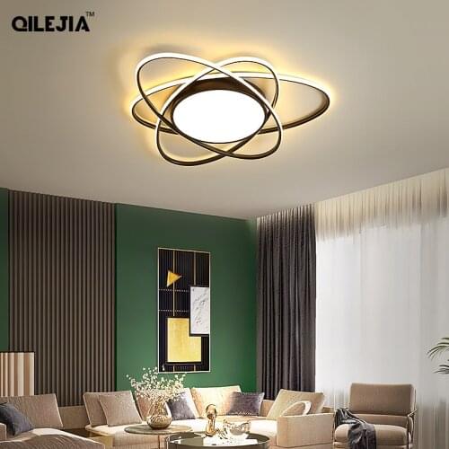 QILEJIA New Gold Black LED Chandeliers Light For Bedroom Dining Living Room Indoor Lighting Lustres Deco Luminaire Lamp Fixture