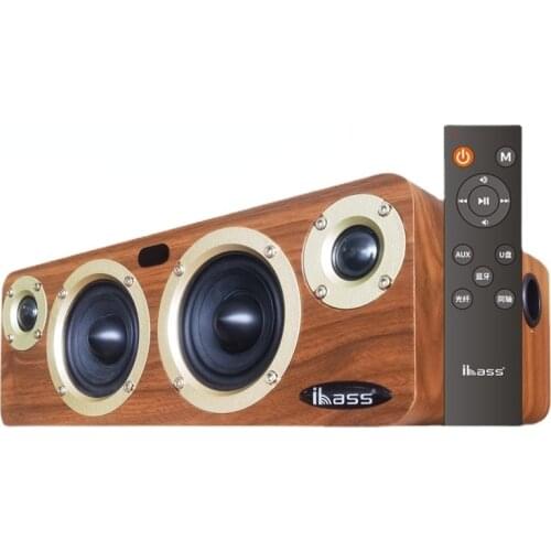 Retro Soundbar TV Wireless Bluetooth 5.0 Speaker Smart Alarm Clock Computer Speakers with Subwoofer 3D Surround Loud Speaker