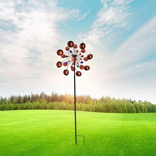 Garden Decor Rotating Wind Chimes Windmills Solar Windmill Art Iron Outdoor 360 Degree Swivel Repelling Birds Supplies