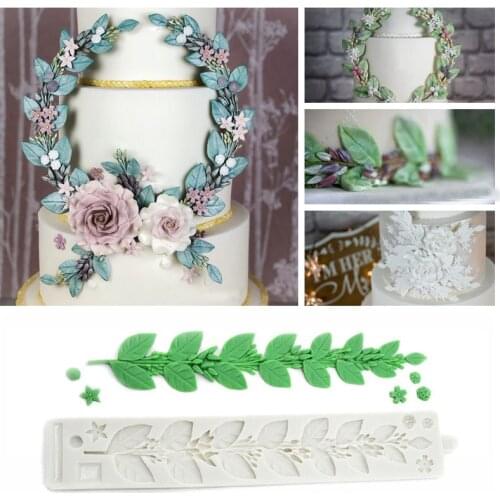 Flower Leaves Fondant Cake Lace Silicone Molds DIY Chocolate Candy Baking Mold Cake Bakeware Decoration Cakes Tools