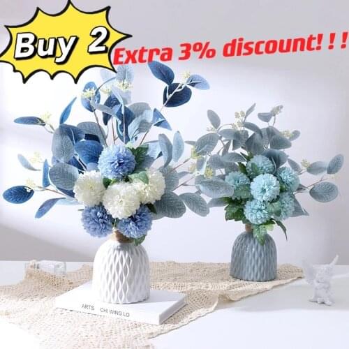 Nordic Flower Bouquet Anemone Wedding Bridal Bouquet Silk Artificial Flowers DIY Srapbook Home Party Decoration Fake Flower