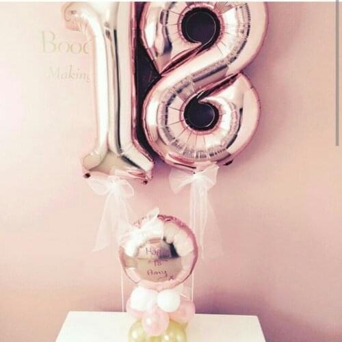 2pcs 32/40 inch Happy 18 Birthday Foil Balloons pink blue gold number 18th Years Old Party Decorations Man Boy Girl Supplies