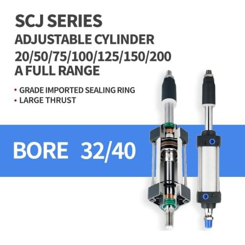 Adjustable stroke air cylinder high thrust compressed air SCJ series 32/40*25/50/75/100/125/150/175/200